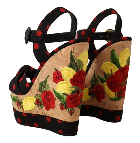Dolce & Gabbana Multicolor Platform Wedges Sandals Charmeuse Shoes - Women’s Heels